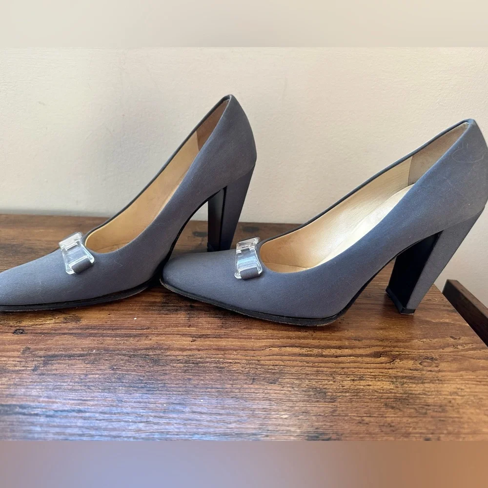 Vintage Prada acrylic buckle blue pump size 36.5 - Picture 4 of 13